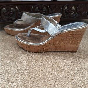 Silver Wedge Sandals